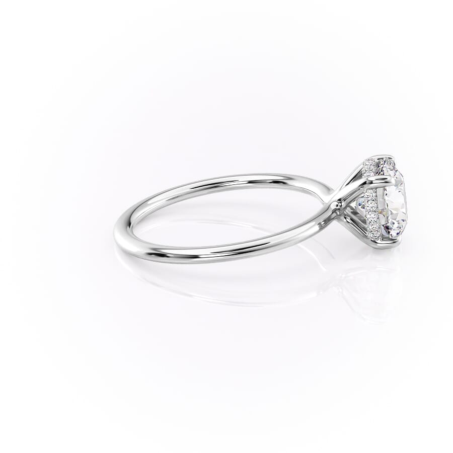 Stellar Round 2.50 Carat VVS1 Lab‑Grown Hidden Halo Engagement Ring in 18K White Gold Right Side View