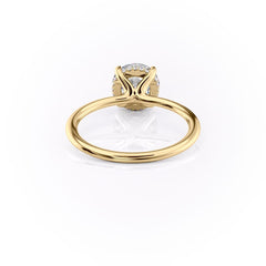 Stellar Round 2.50 Carat VVS1 Lab‑Grown Hidden Halo Engagement Ring in 18K Yellow Gold Back View