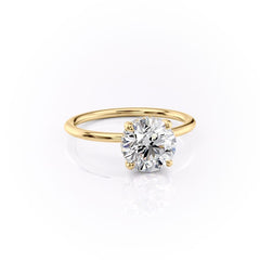 Stellar Round 2.50 Carat VVS1 Lab‑Grown Hidden Halo Engagement Ring in 18K Yellow Gold Right View