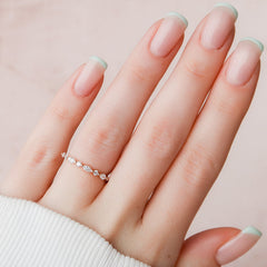 Stellar VVS1 Lab-Grown Half-Eternity Wedding Ring in 18K Rose Gold Hand View