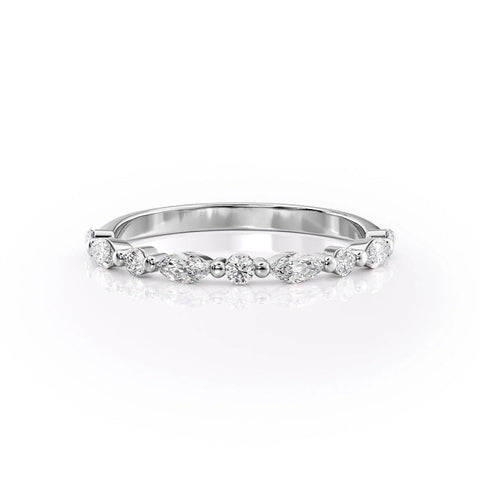 Corvalis VVS Lab-Grown Half-Eternity Wedding Ring in 18K Gold