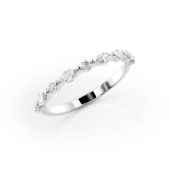 Stellar VVS1 Lab-Grown Half-Eternity Wedding Ring in 18K White Gold Standing View