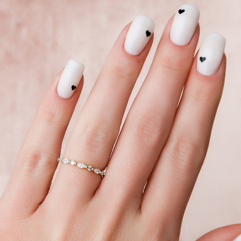 Stellar VVS1 Lab-Grown Half-Eternity Wedding Ring in 18K Yellow Gold Hand View