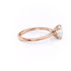Stellar Whisper 2 Carat VVS1 Lab-Grown Round Solitaire With Accents Engagement Ring in 18K Rose Gold Right View
