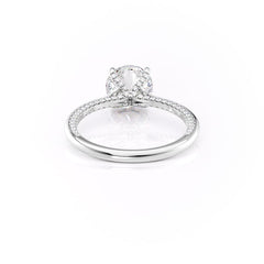 Stellar Whisper 2 Carat VVS1 Lab-Grown Round Solitaire With Accents Engagement Ring in 18K White Gold Back View