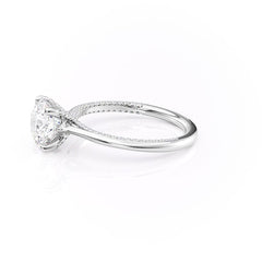 Stellar Whisper 2 Carat VVS1 Lab-Grown Round Solitaire With Accents Engagement Ring in 18K White Gold Left View
