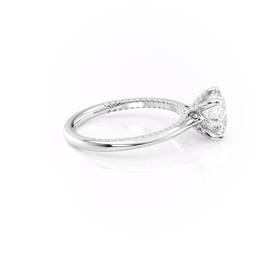 Stellar Whisper 2 Carat VVS1 Lab-Grown Round Solitaire With Accents Engagement Ring in 18K White Gold Right View