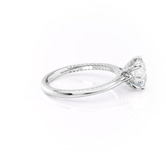Stellar Whisper 2 Carat VVS1 Lab-Grown Round Solitaire With Accents Engagement Ring in 18K White Gold Right View