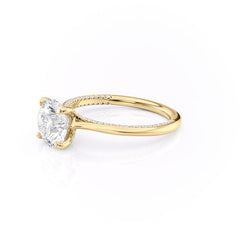 Stellar Whisper 2 Carat VVS1 Lab-Grown Round Solitaire With Accents Engagement Ring in 18K Yellow Gold Left View