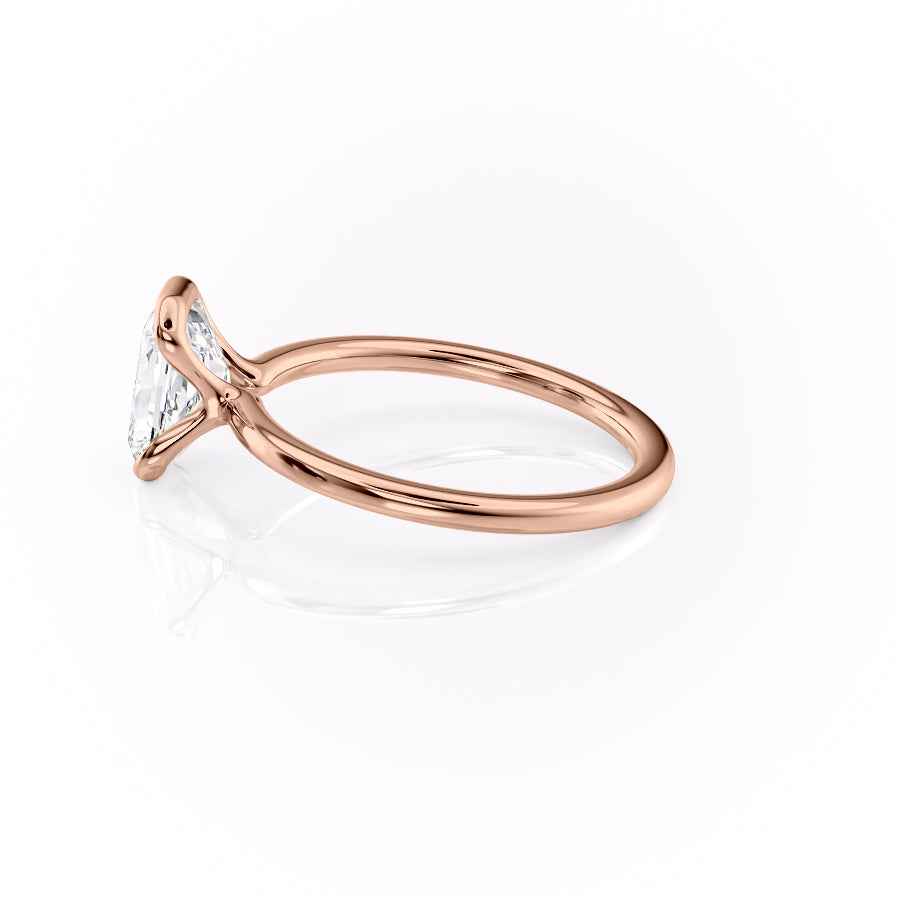 Timeless Bezel 2.10 Carat VVS1 Lab-Grown Radiant Solitaire Engagement Ring in 18K Rose Gold Left View