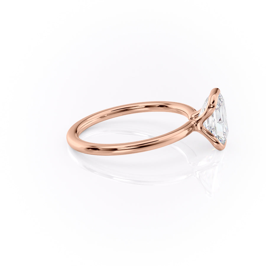 Timeless Bezel 2.10 Carat VVS1 Lab-Grown Radiant Solitaire Engagement Ring in 18K Rose Gold Right View