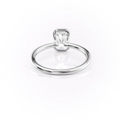 Timeless Bezel 2.10 Carat VVS1 Lab-Grown Radiant Solitaire Engagement Ring in 18K White Gold Back Side View