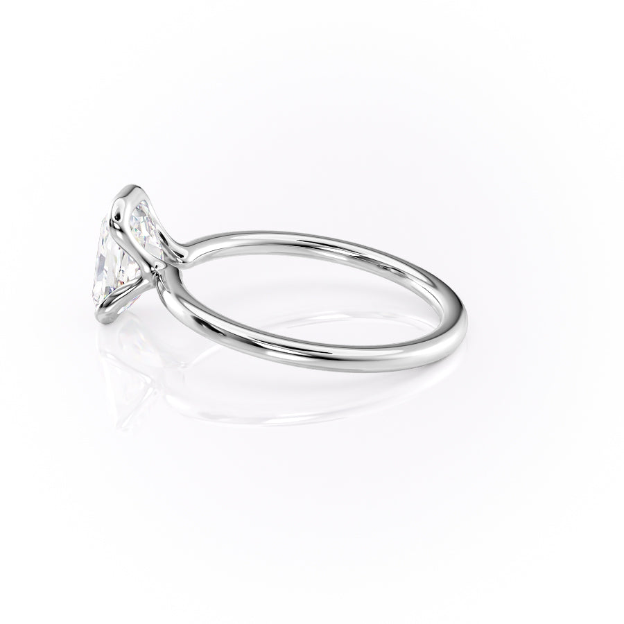 Timeless Bezel 2.10 Carat VVS1 Lab-Grown Radiant Solitaire Engagement Ring in 18K White Gold Left Side View