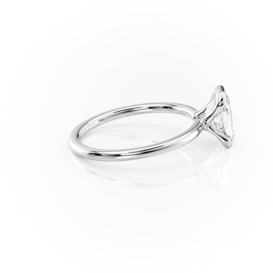 Timeless Bezel 2.10 Carat VVS1 Lab-Grown Radiant Solitaire Engagement Ring in 18K White Gold Right Side View