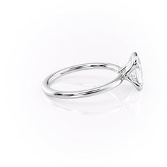 Timeless Bezel 2.10 Carat VVS1 Lab-Grown Radiant Solitaire Engagement Ring in 18K White Gold Right Side View
