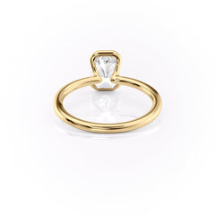 Timeless Bezel 2.10 Carat VVS1 Lab-Grown Radiant Solitaire Engagement Ring in 18K Yellow Gold Back Side View
