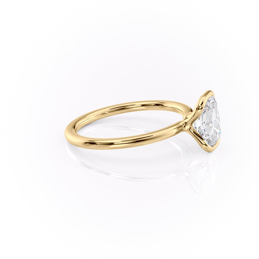 Timeless Bezel 2.10 Carat VVS1 Lab-Grown Radiant Solitaire Engagement Ring in 18K Yellow Gold Right Side View