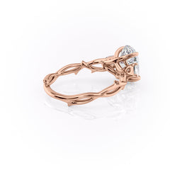 Timeless Elegance 1.58 Carat VVS1 Lab-Grown Oval Three Stone Engagement Ring in 18K Rose Gold
 Back Cross View