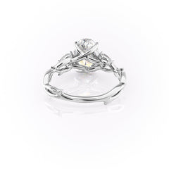 Timeless Elegance 1.58 Carat VVS1 Lab-Grown Oval Three Stone Engagement Ring in 18K White Gold
Back View