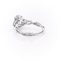 Timeless Elegance 1.58 Carat VVS1 Lab-Grown Oval Three Stone Engagement Ring in 18K White Gold
Left Cross View