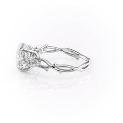 Timeless Elegance 1.58 Carat VVS1 Lab-Grown Oval Three Stone Engagement Ring in 18K White Gold
Left View