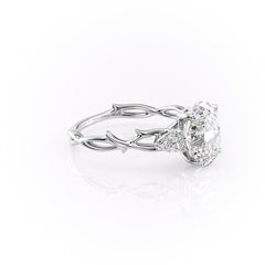 Timeless Elegance 1.58 Carat VVS1 Lab-Grown Oval Three Stone Engagement Ring in 18K White Gold
Right Cross View