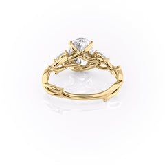 Timeless Elegance 1.58 Carat VVS1 Lab-Grown Oval Three Stone Engagement Ring in 18K Yellow Gold
 Back View