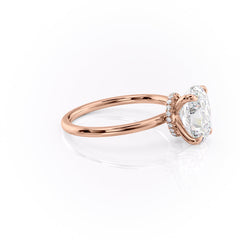 Timeless Oval 2.09 Carat VVS1 Lab-Grown Hidden Halo Engagement Ring in 18K Rose Gold Right Side View