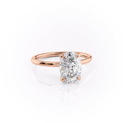 Timeless Oval 2.09 Carat VVS1 Lab-Grown Hidden Halo Engagement Ring in 18K Rose Gold Right View