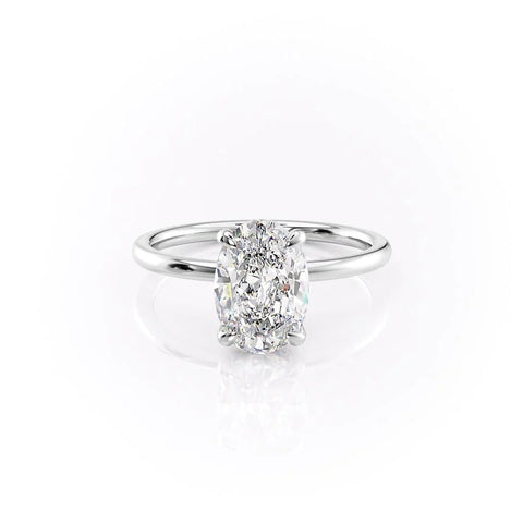 Crestova Oval 2.09 Carat VVS Lab-Grown Hidden Halo Engagement Ring in 18K Gold