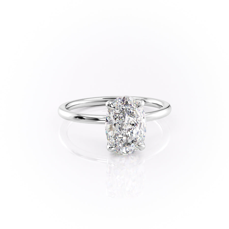 Timeless Oval 2.09 Carat VVS1 Lab-Grown Hidden Halo Engagement Ring in 18K White Gold Right View