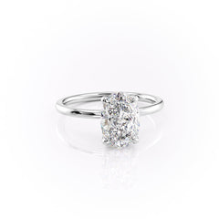 Timeless Oval 2.09 Carat VVS1 Lab-Grown Hidden Halo Engagement Ring in 18K White Gold Right View