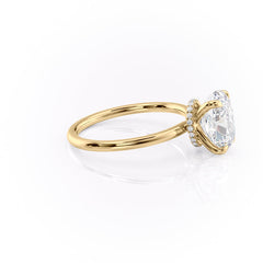 Timeless Oval 2.09 Carat VVS1 Lab-Grown Hidden Halo Engagement Ring in 18K Yellow Gold Right Side View