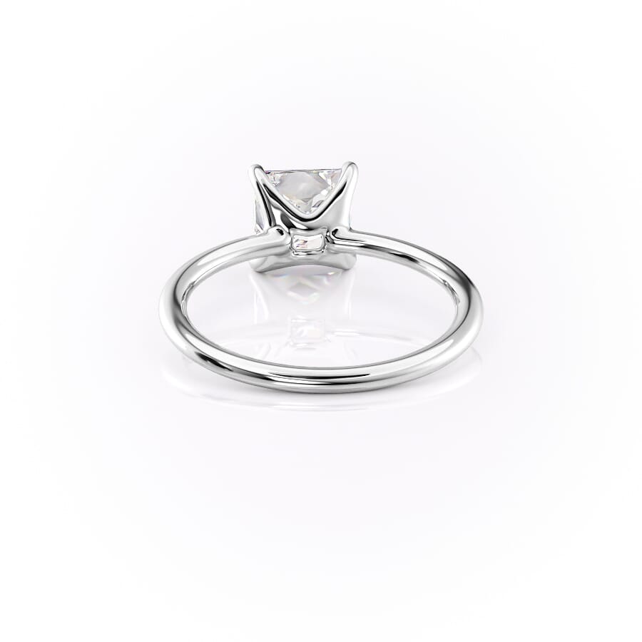 Timeless Princess 2.07 Carat VVS1 Lab-Grown Solitaire Engagement Ring in 18K White Gold Back View