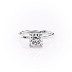 Timeless Princess 2.07 Carat VVS1 Lab-Grown Solitaire Engagement Ring in 18K White Gold Front View