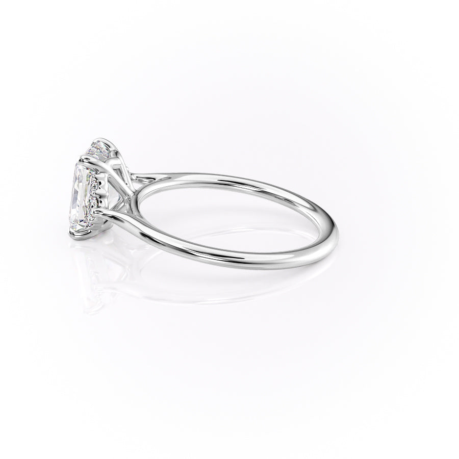 Timeless Radiance 2.05 Carat VVS1 Lab-Grown Radiant Three Stone Engagement Ring in 18K White Gold Front View