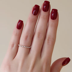 Timeless Sparkle VVS1 Lab-Grown Half-Eternity Wedding Ring in 18K White Gold Hand View