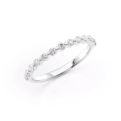 Timeless Sparkle VVS1 Lab-Grown Half-Eternity Wedding Ring in 18K White Gold Standing View