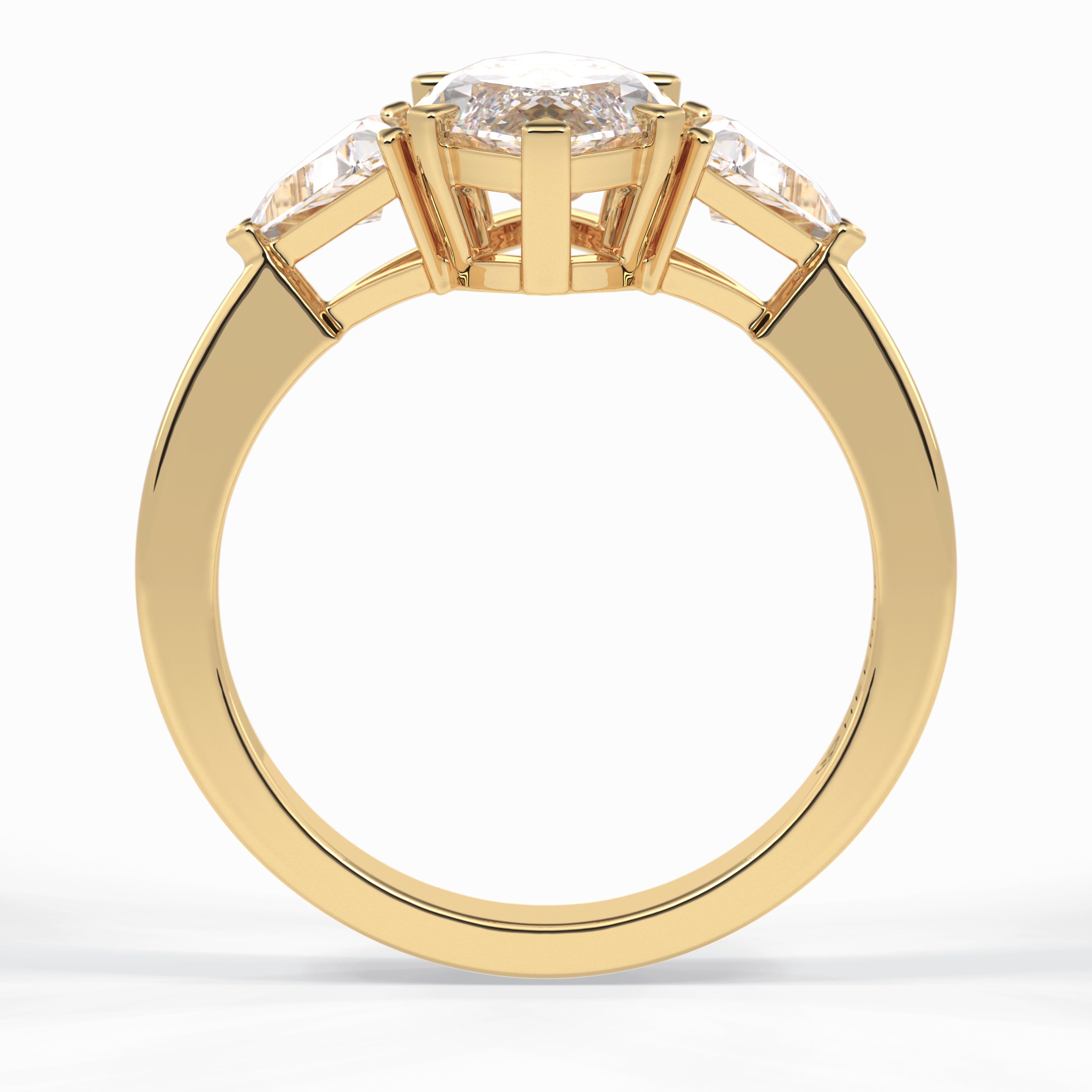 Trinity 1.79 Carat Marquise VS1 Lab-Grown Three Stone Engagement Ring in 18k Gold