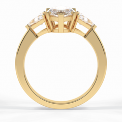 Trinity 1.79 Carat Marquise VS1 Lab-Grown Three Stone Engagement Ring in 18k Gold