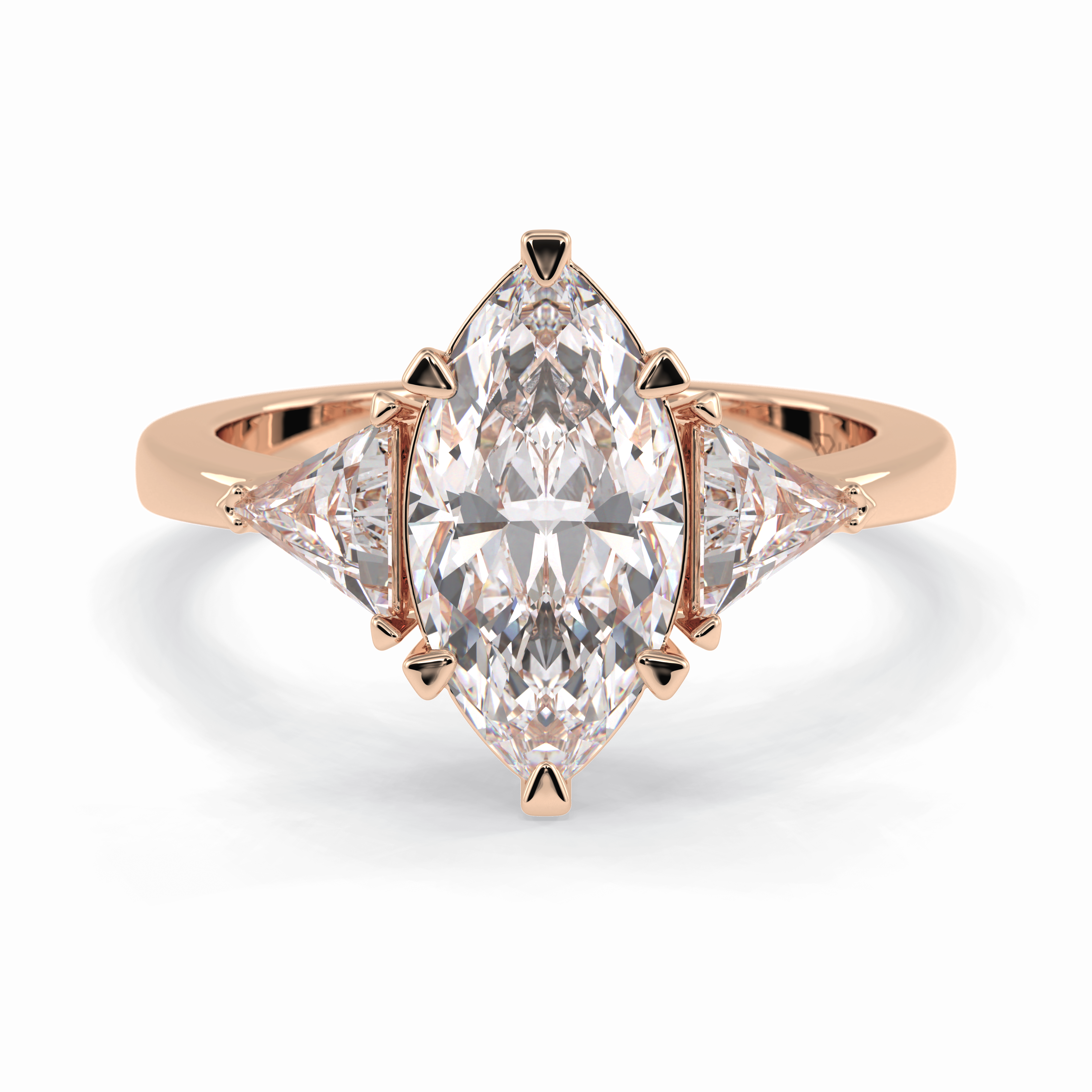 Trinity 1.79 Carat Marquise VS1 Lab-Grown Three Stone Engagement Ring in 18k Gold