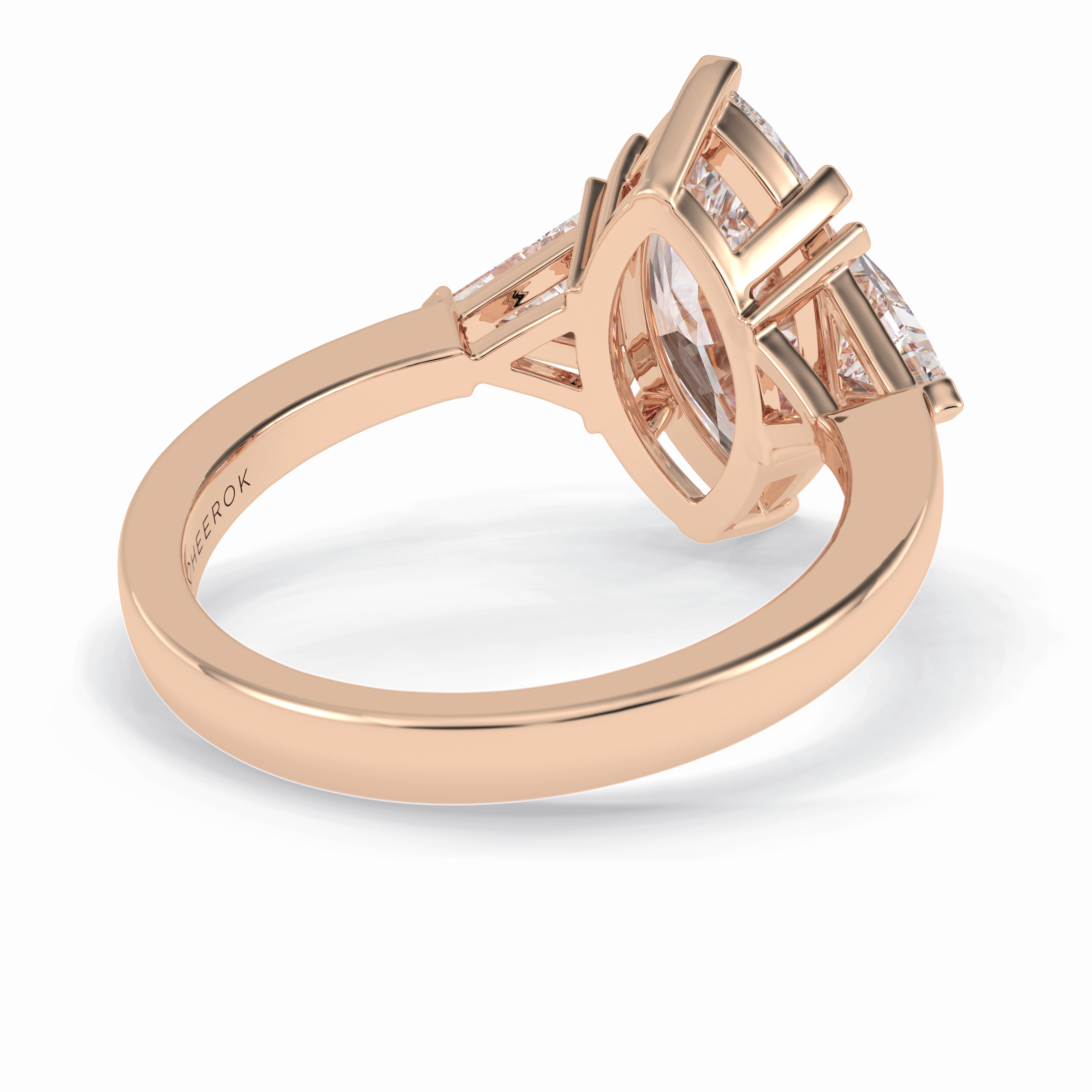 Trinity 1.79 Carat Marquise VS1 Lab-Grown Three Stone Engagement Ring in 18k Gold