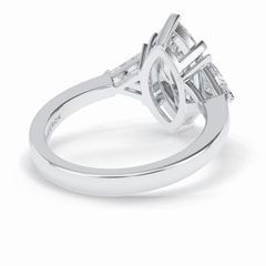 Trinity 1.79 Carat Marquise VS1 Lab-Grown Three Stone Engagement Ring in 18k Gold