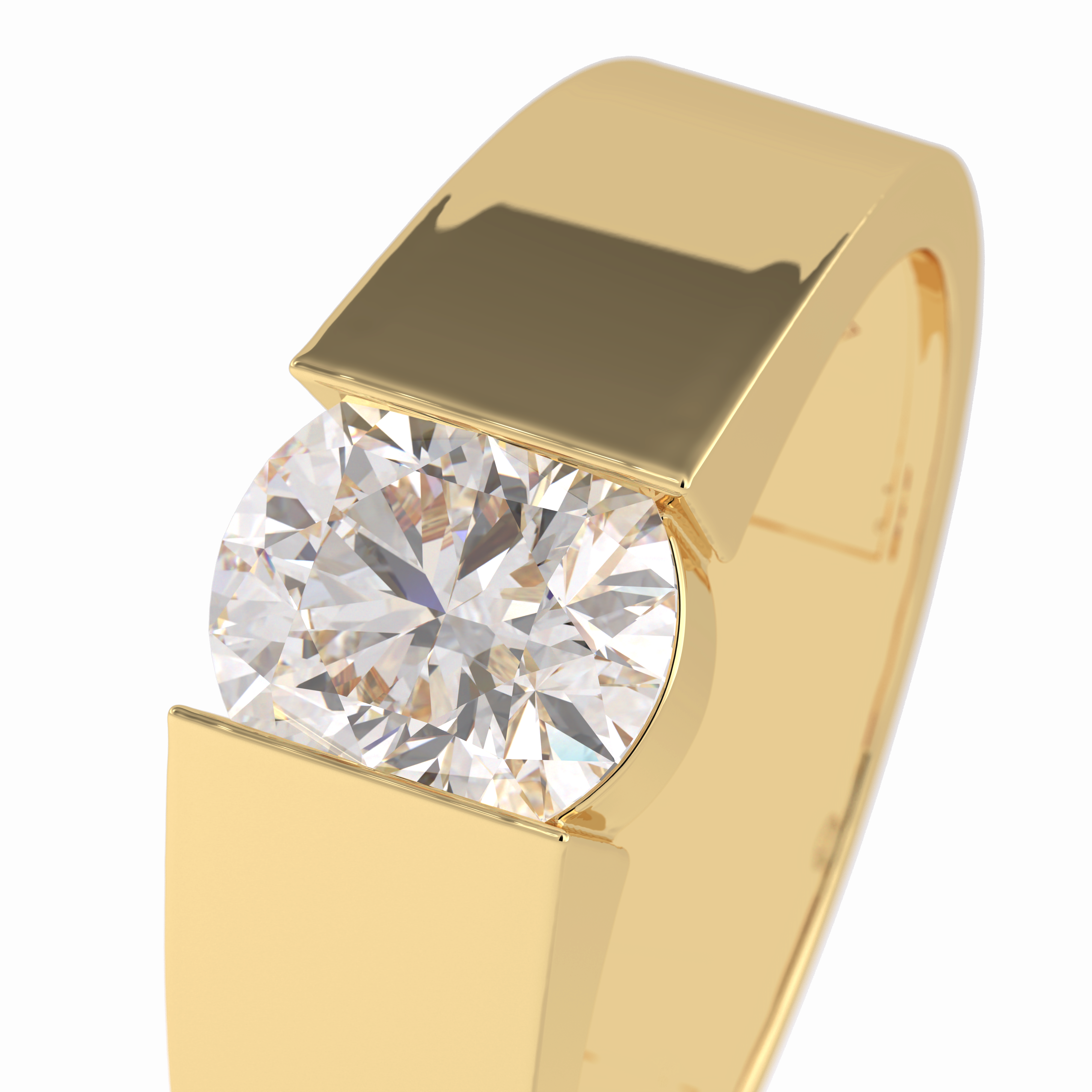 Urban 1.11 Carat Round VS1 Lab-Grown Hidden Halo Engagement Ring in 18k Gold