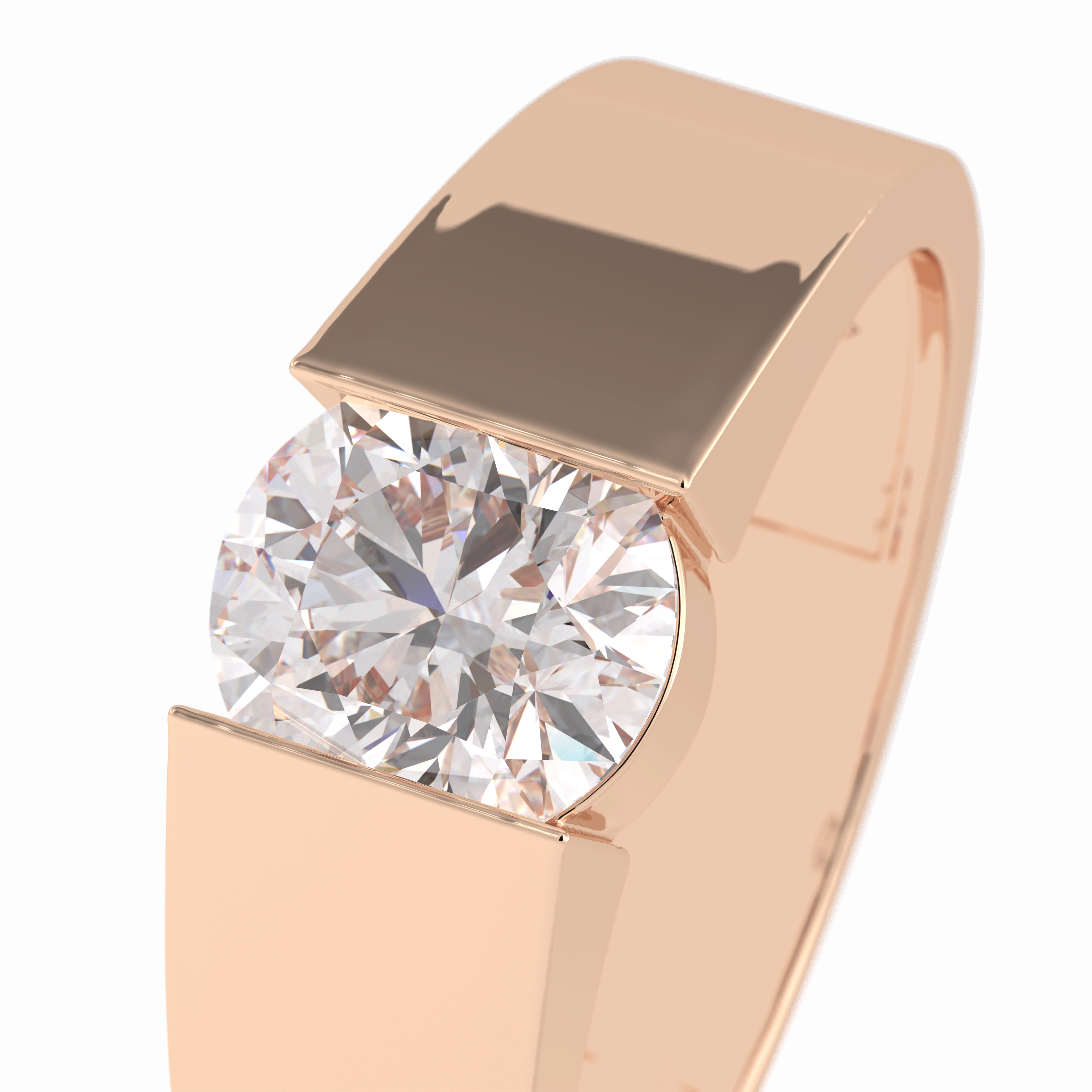 Urban 1.11 Carat Round VS1 Lab-Grown Hidden Halo Engagement Ring in 18k Gold