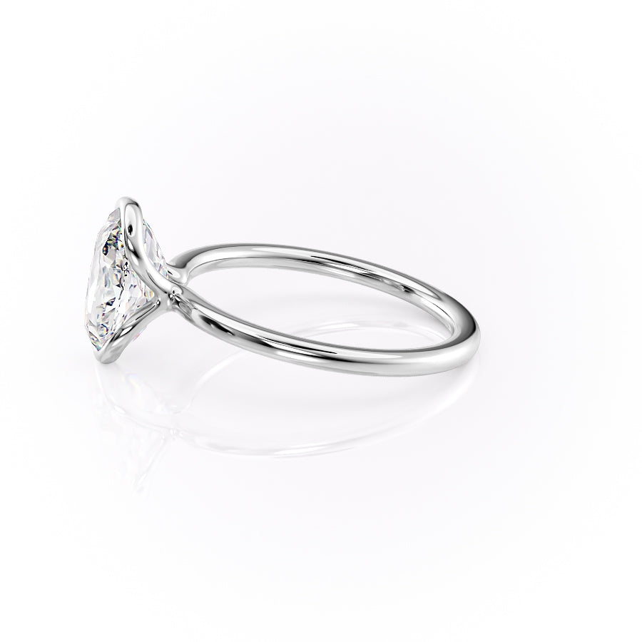 Vintage 2.01 Carat VVS1 Lab-Grown Oval Solitaire Engagement Ring in 18K White Gold Front View