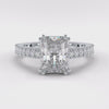 Eternal 3.03 Carat Radiant VS1 Lab-Grown Pave Engagement Ring in 18K White Gold
