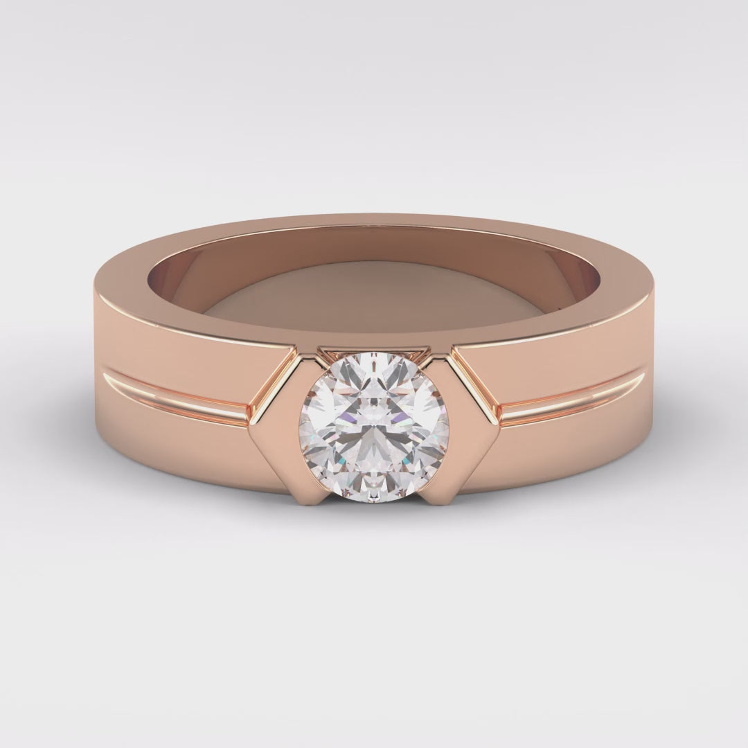 Monarch 0.59 Carat Round VS1 Lab-Grown Solitaire Engagement Ring in 18K Gold