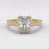 Eternal 3.03 Carat Radiant VS1 Lab-Grown Pave Engagement Ring in 18K Yellow Gold 