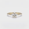 Rosette 1 Carat Oval VS1 Lab-Grown Solitaire with Accents Engagement Ring in 18k Gold
